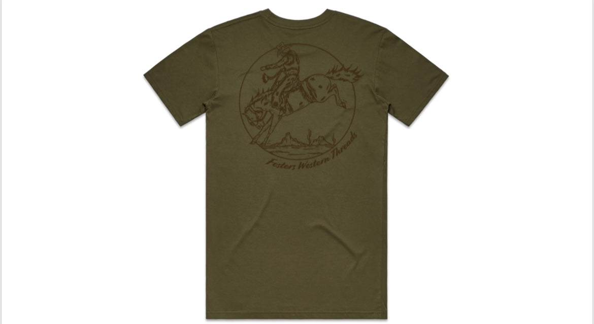 Cowboy Cool Tee- Army