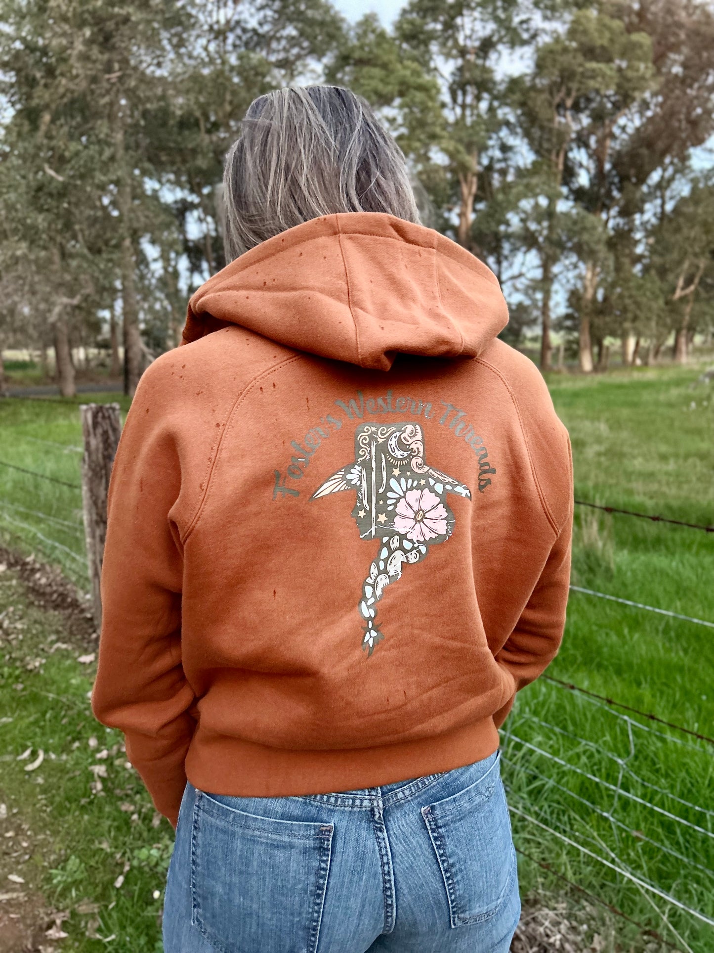 Cowgirl Cool Half Zip Hoodie- Toffee