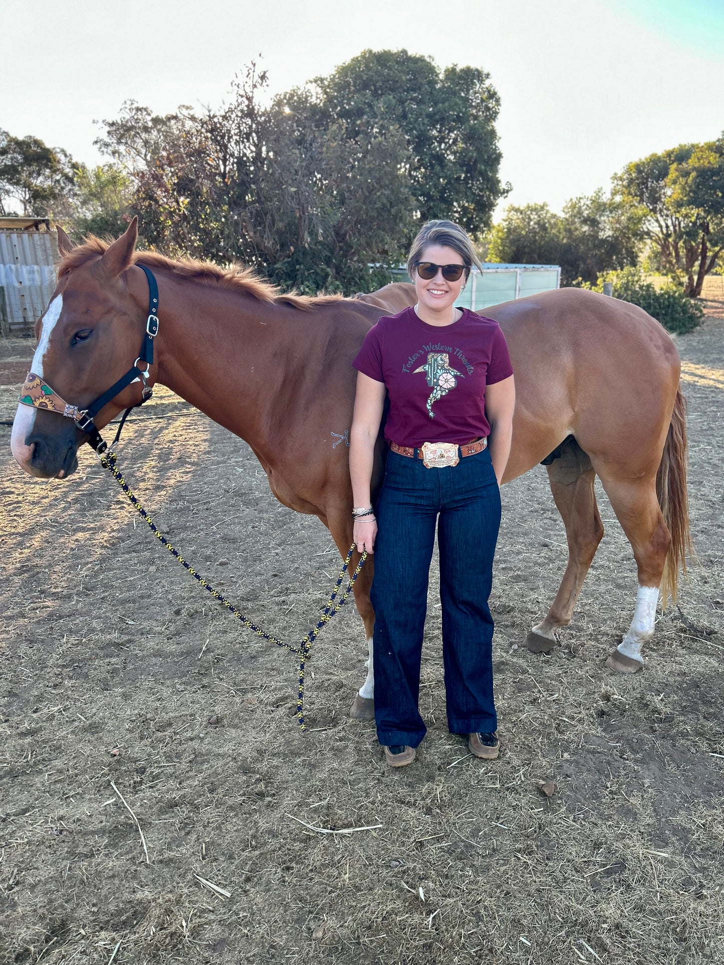 Cowgirl Cool Tee- Burgundy