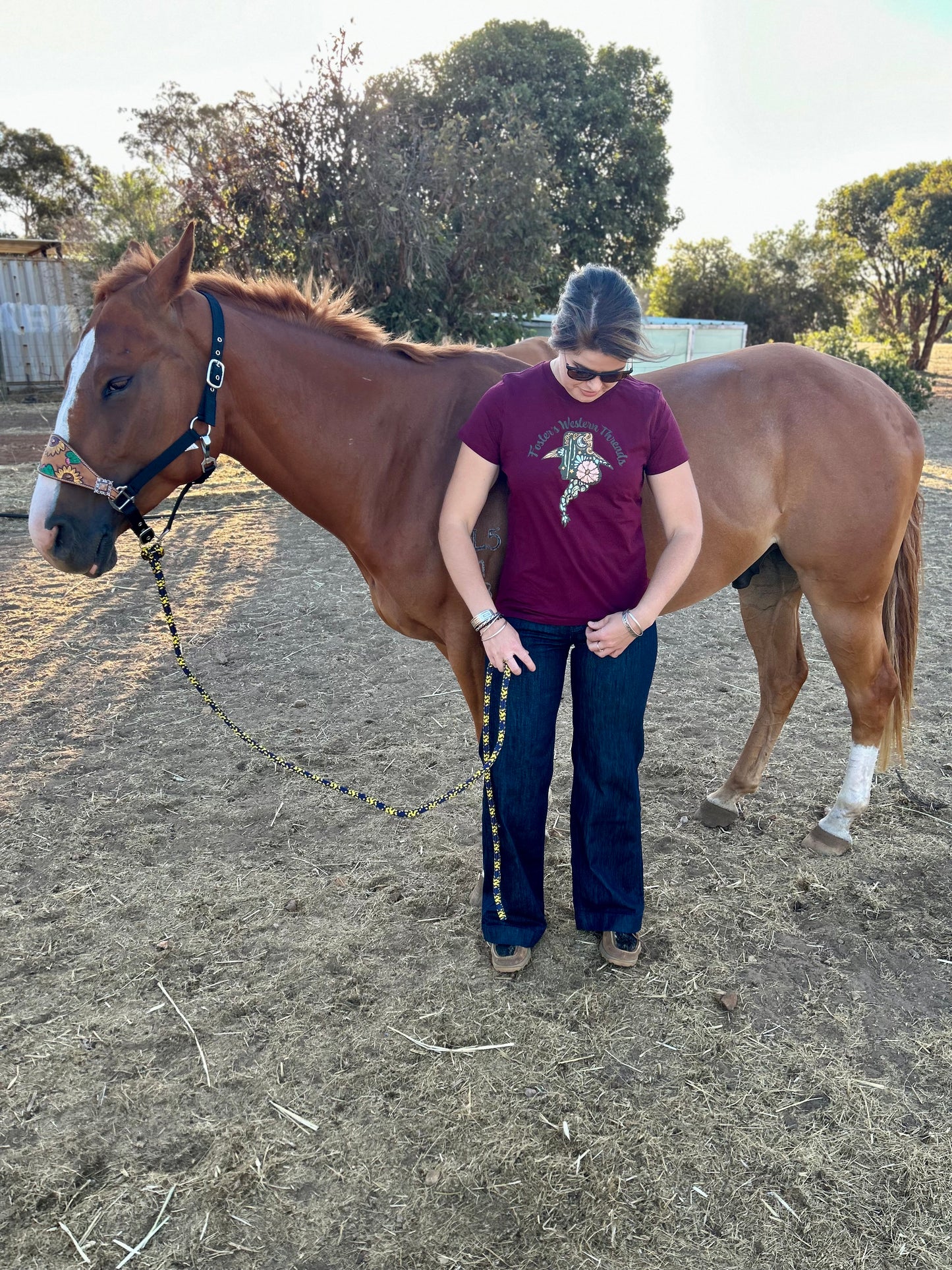 Cowgirl Cool Tee- Burgundy