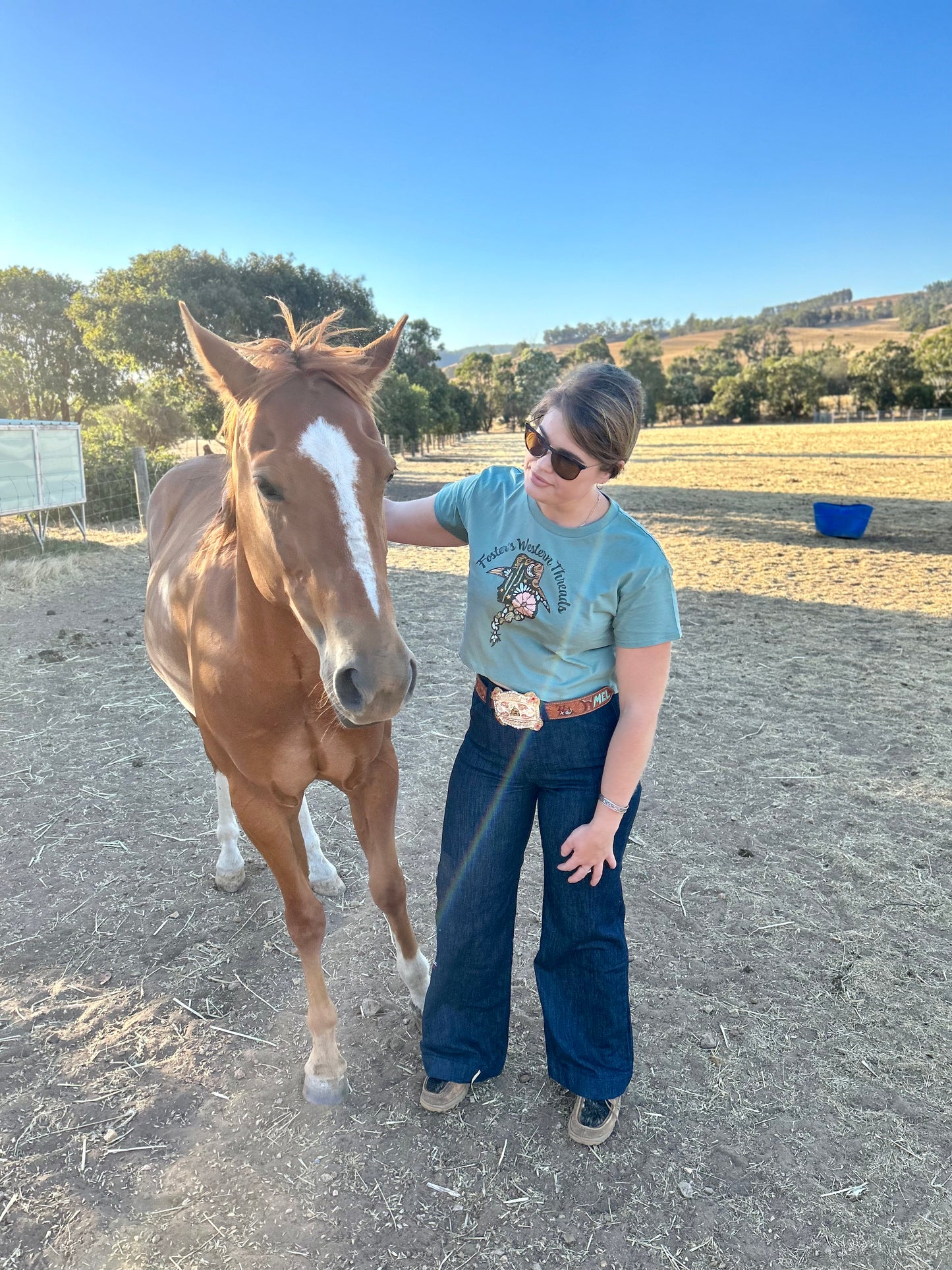 Cowgirl Cool Crop Tee- Sage