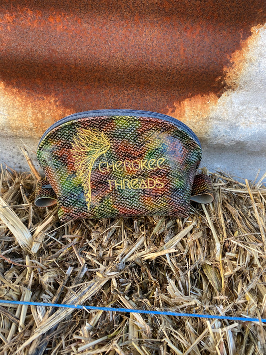 Medium Clam Zipper pouch- Snakeskin Exotic leather